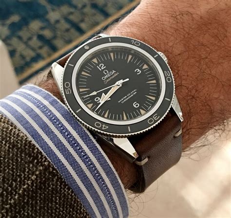 omega seamaster 300 leather strap.